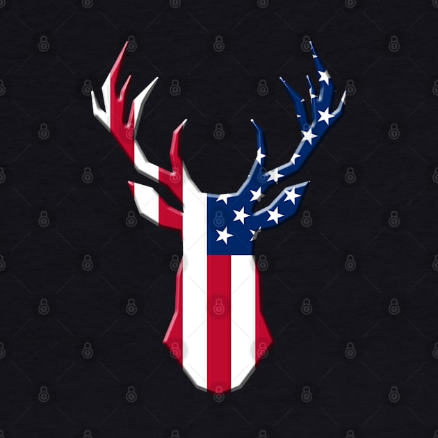 USA Flag Deer Hunting Emblem American Hunters Gift by HypeProjecT